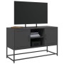 Black steel TV stand 100.5x39x60.5 cm by , TV Furniture - Ref: Foro24-846512, Price: 90,24 €, Discount: %