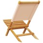 Folding garden chairs 4 pcs solid wood and beige fabric by , Garden chairs - Ref: Foro24-3214647, Price: 303,95 €, Discount: %