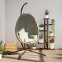 Hanging egg chair with beige fabric and steel stand by , Garden rockers - Ref: Foro24-4007401, Price: 199,64 €, Discount: %