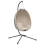 Hanging egg chair with beige fabric and steel stand by , Garden rockers - Ref: Foro24-4007401, Price: 199,64 €, Discount: %