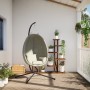 Hanging egg chair with beige fabric and steel stand by , Garden rockers - Ref: Foro24-4007401, Price: 199,64 €, Discount: %