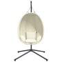 Hanging egg chair with beige fabric and steel stand by , Garden rockers - Ref: Foro24-4007401, Price: 199,64 €, Discount: %