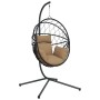 Hanging egg chair with fabric and steel taupe gray support by , Garden rockers - Ref: Foro24-4007403, Price: 216,90 €, Discou...