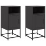 Bedside tables 2 units black steel 36x39x78 cm by , Nightstands - Ref: Foro24-846567, Price: 118,85 €, Discount: %