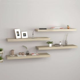 Floating wall shelves 4 units oak color MDF 80x23.5x3.8cm by vidaXL, Shelves and shelves - Ref: Foro24-323879, Price: 64,67 €...