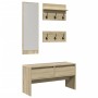 Entryway furniture set, 4 pieces, engineered wood, Sonoma oak. by , Benches for halls and storage - Ref: Foro24-847921, Price...