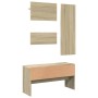 Entryway furniture set, 4 pieces, engineered wood, Sonoma oak. by , Benches for halls and storage - Ref: Foro24-847921, Price...