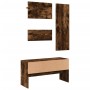 4-piece entryway furniture set made of smoked oak engineered wood by , Benches for halls and storage - Ref: Foro24-847923, Pr...