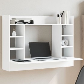 Engineered wood white wall-mounted desk 105x48x75 cm by , Desks - Ref: Foro24-847968, Price: 78,81 €, Discount: %