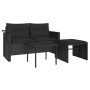 Garden sofa set with 3-piece black synthetic rattan cushions by , Outdoor sofas - Ref: Foro24-365458, Price: 209,08 €, Discou...