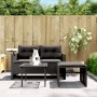 Gartensofagarnitur mit Kissen, 3-teilig, aus schwarzem Kunststoffrattan. von , Outdoor-Sofas - Ref: Foro24-365458, Preis: 209...