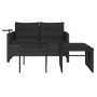 Garden sofa set with 3-piece black synthetic rattan cushions by , Outdoor sofas - Ref: Foro24-365458, Price: 209,08 €, Discou...