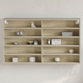 Vitrina de madera de ingeniería roble Sonoma 100x15x58 cm de , Estantes y estanterías - Ref: Foro24-847928, Precio: 53,97 €, ...