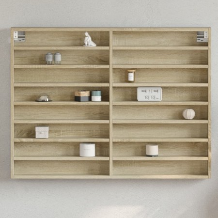 Vitrina de madera de ingeniería roble Sonoma 100x8,5x75 cm de , Estantes y estanterías - Ref: Foro24-847935, Precio: 53,99 €,...