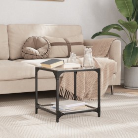 Black glass and steel coffee table 40x40x40 cm by , Coffee table - Ref: Foro24-845964, Price: 43,99 €, Discount: %