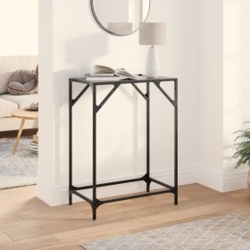 Mesa consola con superficie de vidrio negro acero 60x35x81 cm de , Mesas consola - Ref: Foro24-846017, Precio: 48,41 €, Descu...