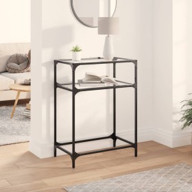 Mesa consola superficie vidrio transparente acero 60x35x81 cm de , Mesas consola - Ref: Foro24-846022, Precio: 55,99 €, Descu...