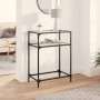 Console table with transparent glass surface and steel frame 60x35x81 cm by , console tables - Ref: Foro24-846022, Price: 55,...