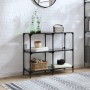 Console table with black glass surface and steel frame 98x30x81 cm by , console tables - Ref: Foro24-846029, Price: 92,79 €, ...