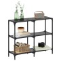 Console table with black glass surface and steel frame 98x30x81 cm by , console tables - Ref: Foro24-846029, Price: 92,99 €, ...