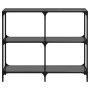 Console table with black glass surface and steel frame 98x30x81 cm by , console tables - Ref: Foro24-846029, Price: 92,79 €, ...