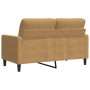 Zweiplätziges braunes Samtsofa, 120 cm. von , Sofas - Ref: Foro24-4007621, Preis: 210,98 €, Rabatt: %