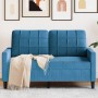 Zweiplätziges Sofa aus blauem Samt, 120 cm. von , Sofas - Ref: Foro24-4007623, Preis: 210,98 €, Rabatt: %