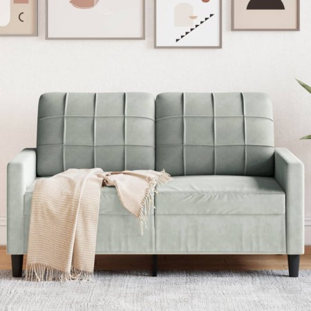 Light gray velvet 2-seater sofa, 120 cm by , Sofas - Ref: Foro24-4007614, Price: 213,69 €, Discount: %