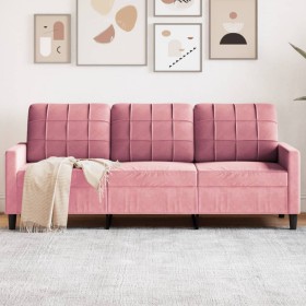 3-seater pink velvet sofa 180 cm by , Sofas - Ref: Foro24-4007637, Price: 286,96 €, Discount: %