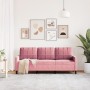 Dreisitzer-Sofa aus rosa Samtstoff, 180 cm von , Sofas - Ref: Foro24-4007637, Preis: 286,96 €, Rabatt: %