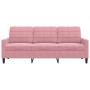 Dreisitzer-Sofa aus rosa Samtstoff, 180 cm von , Sofas - Ref: Foro24-4007637, Preis: 286,96 €, Rabatt: %