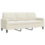 3-seater cream velvet sofa, 180 cm by , Sofas - Ref: Foro24-4007642, Price: 279,11 €, Discount: %