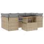 Set sofás de jardín 7 piezas y cojines ratán sintético beige de , Conjuntos de jardín - Ref: Foro24-3266379, Precio: 508,99 €...