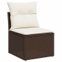 Set aus 8-teiligen Gartensofas und Kissen aus braunem Kunst-Rattan. von , Gartensets - Ref: Foro24-3266403, Preis: 595,99 €, ...