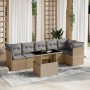 Set of 7-piece garden sofas and beige synthetic rattan cushions by , Garden sets - Ref: Foro24-3266599, Price: 505,65 €, Disc...