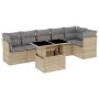 Set of 7-piece garden sofas and beige synthetic rattan cushions by , Garden sets - Ref: Foro24-3266599, Price: 520,72 €, Disc...