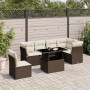 7-teiliges Gartensitzgruppen-Set mit braunen PE-Rattan-Kissen. von , Gartensets - Ref: Foro24-3266623, Preis: 528,27 €, Rabat...