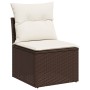 Gartensofagarnitur 9-teilig mit braunen Kissen aus synthetischem Rattan. von , Gartensets - Ref: Foro24-3266793, Preis: 615,9...