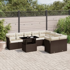 Gartensofa-Set, 10-teilig, mit braunen Kissen aus synthetischem Rattan von , Gartensets - Ref: Foro24-3266843, Preis: 705,14 ...