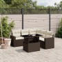 Set of 6 garden sofas and brown synthetic rattan cushions. by , Garden sets - Ref: Foro24-3267273, Price: 467,99 €, Discount: %