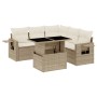 Gartensofa-Set mit 6-teiligen Kissen aus synthetischem Rattan in Beige. von , Gartensets - Ref: Foro24-3267898, Preis: 572,35...