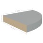 Corner floating shelves 2 units gray MDF 25x25x3.8 cm by vidaXL, Shelves and shelves - Ref: Foro24-323902, Price: 23,62 €, Di...