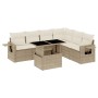 Set of 7-piece garden sofas and beige synthetic rattan cushions by , Garden sets - Ref: Foro24-3267928, Price: 596,77 €, Disc...