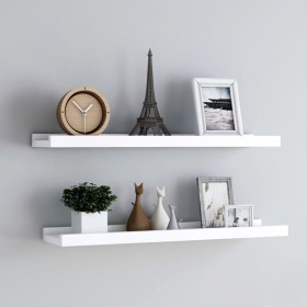 Shelf for photo frames 2 pcs white MDF 80x9x3 cm by vidaXL, Shelves and shelves - Ref: Foro24-323930, Price: 20,55 €, Discoun...