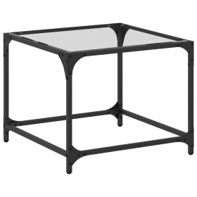 Center table with transparent glass surface and steel structure 50x50x40 cm by , Coffee table - Ref: Foro24-845966, Price: 42...