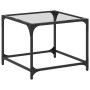 Center table with transparent glass surface and steel structure 50x50x40 cm by , Coffee table - Ref: Foro24-845966, Price: 42...