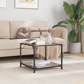 Black glass and steel coffee table 50x50x40 cm by , Coffee table - Ref: Foro24-845972, Price: 51,99 €, Discount: %