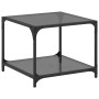 Mesa de centro superficie vidrio negro y acero 50x50x40 cm de , Mesas de centro - Ref: Foro24-845972, Precio: 51,40 €, Descue...