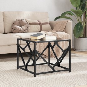 Mesa de centro de acero superficie de vidrio negro 50x50x41 cm de , Mesas de centro - Ref: Foro24-845993, Precio: 50,99 €, De...