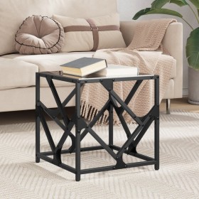 Steel coffee table with black glass surface 40x40x41 cm by , Coffee table - Ref: Foro24-845991, Price: 44,84 €, Discount: %